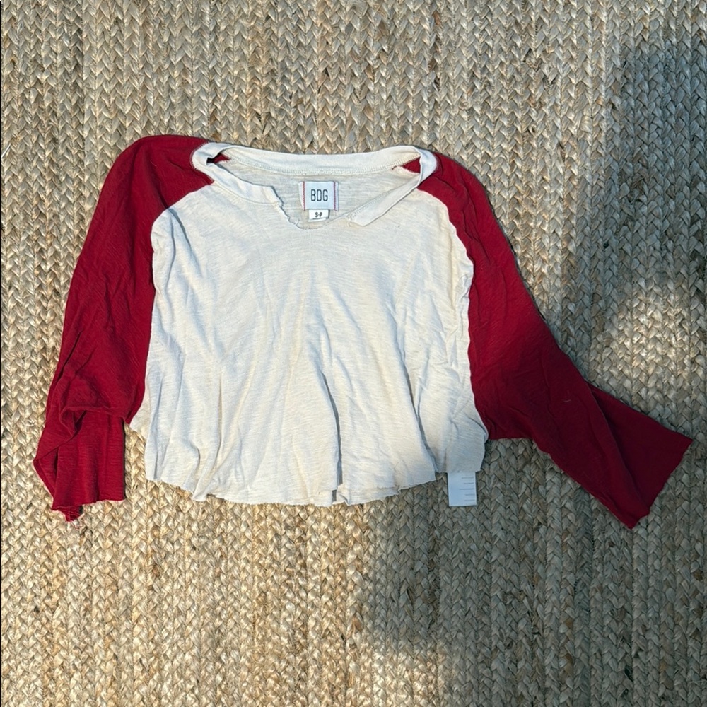 BDG Cream and Red Casual Top